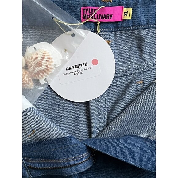 Tyler McGillivary Thingamabob Pants Seashell Retro Wide Leg Flare 70's Jeans XL - Picture 11 of 11